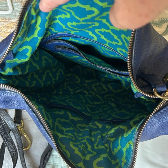 orYANY Navy and Cream Shoulder Bag with Gray Pouch - Picture 6 of 9